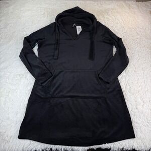 TORRID Sleep Black Crushed Velour Knit Pullover Hoodie Tunic New Medium / Large